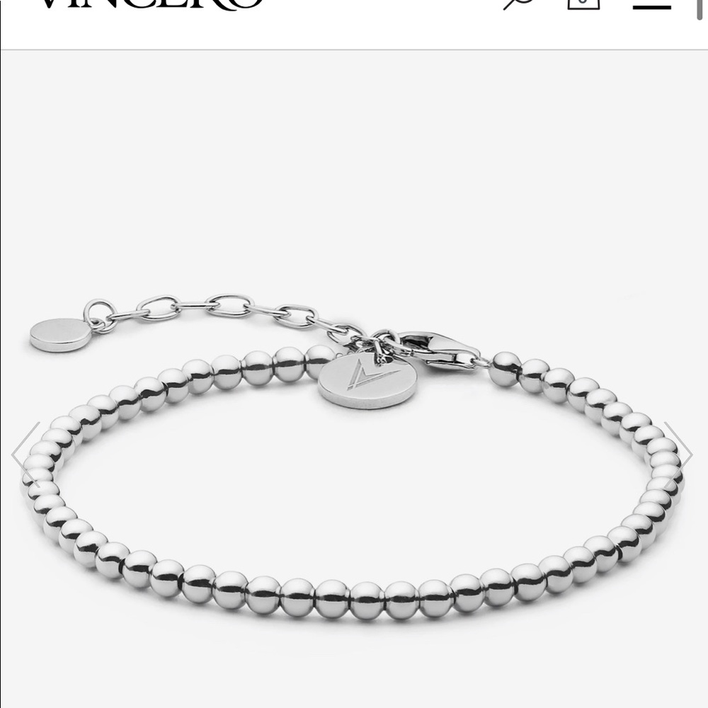 Vincero beaded bracelet in silver